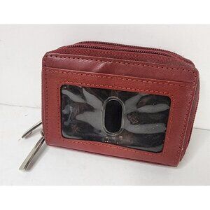 Alpine Swiss Women's Burgundy Leather Accordion Organizer ID Mini Wallet